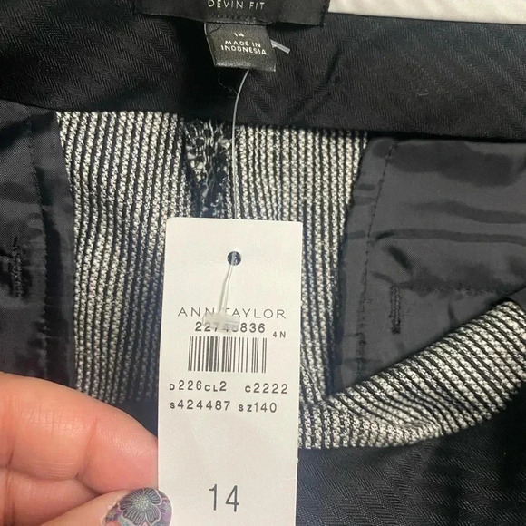 Ann Taylor Size 14 Tailored Ankle Pant Devin Straight Fit NWT New Career - Picture 6 of 10